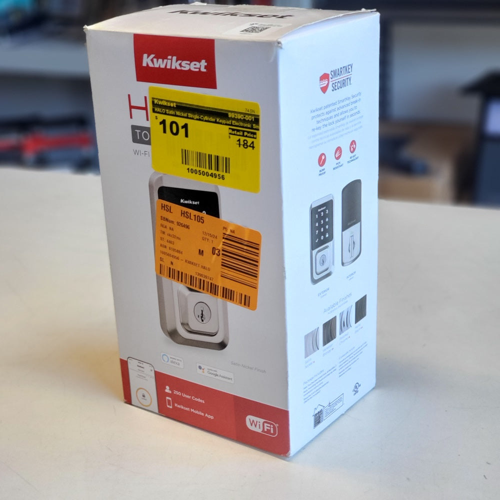 HALO Satin Nickel Single-Cylinder Keypad Electronic Smart Lock Deadbolt (99390-001) HALO Satin Nickel Single-Cylinder Keypad Electronic Smart Lock Deadbolt (99390-001)